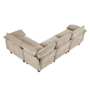 Terra Chenille Fabric 4-Piece Modular Sectional