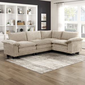 Terra Chenille Fabric 4-Piece Modular Sectional