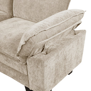Terra Chenille Fabric 5-Piece Modular Sectional with Ottoman