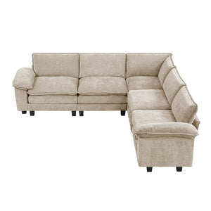 Terra Chenille Fabric 5-Piece Modular Sectional