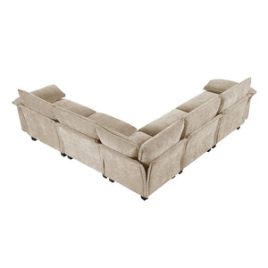 Terra Chenille Fabric 5-Piece Modular Sectional