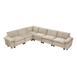 Terra Chenille Fabric 6-Piece Modular Sectional