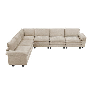 Terra Chenille Fabric 6-Piece Modular Sectional