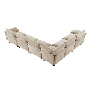 Terra Chenille Fabric 6-Piece Modular Sectional