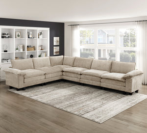 Terra Chenille Fabric 6-Piece Modular Sectional