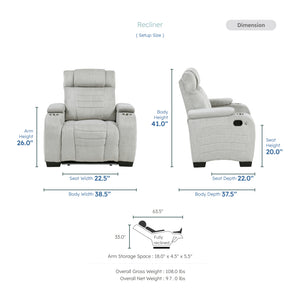 Coast Textured Microfiber Manual Reclining Chair