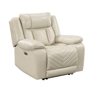 Ridge Faux Leather Power Reclining Chair with LED and Charging Ports