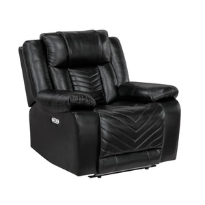 Ridge Faux Leather Power Reclining Chair with LED and Charging Ports