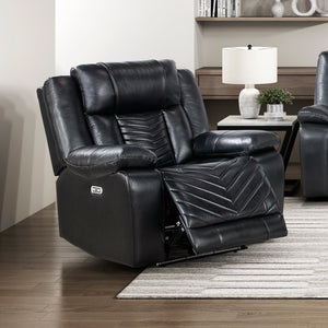 Ridge Faux Leather Power Reclining Chair with LED and Charging Ports