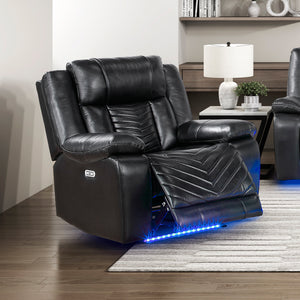 Ridge Faux Leather Power Reclining Chair with LED and Charging Ports