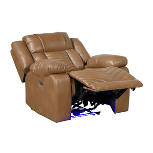 Ridge Faux Leather Power Reclining Chair with LED and Charging Ports