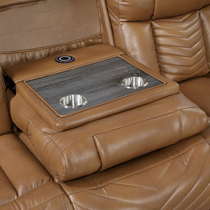 Ridge Faux Leather 2-Piece Power Double Reclining Sofa Set