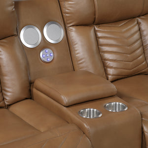 Ridge Faux Leather 2-Piece Power Double Reclining Sofa Set