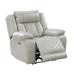 Ridge Faux Leather Power Reclining Chair with LED and Charging Ports