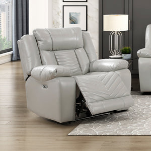 Ridge Faux Leather Power Reclining Chair with LED and Charging Ports
