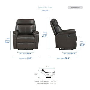 Beau Leather Match Power Reclining Chair