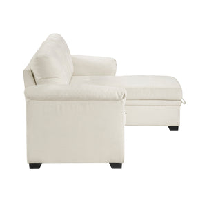 Holden Textured Fabric 2-Piece Reversible Sectional with Pull-out Bed, Reversible Chaise and Hidden Storage