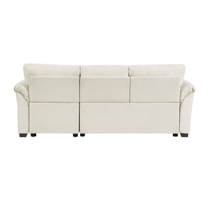 Holden Textured Fabric 2-Piece Reversible Sectional with Pull-out Bed, Reversible Chaise and Hidden Storage
