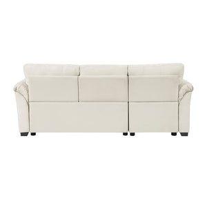 Holden Textured Fabric 2-Piece Reversible Sectional with Pull-out Bed, Reversible Chaise and Hidden Storage