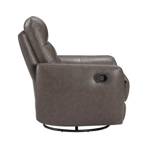 Cillian Leather Match Swivel Glider Reclining Chair