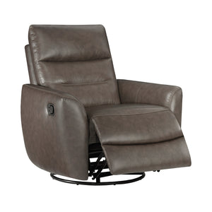 Cillian Leather Match Swivel Glider Reclining Chair