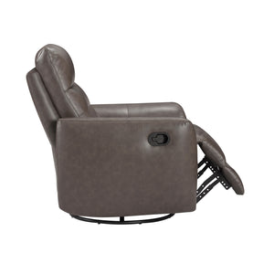 Cillian Leather Match Swivel Glider Reclining Chair