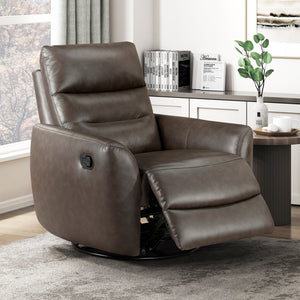 Cillian Leather Match Swivel Glider Reclining Chair