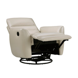 Cillian Leather Match Swivel Glider Reclining Chair