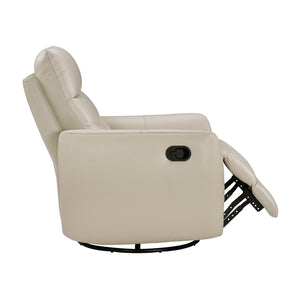 Cillian Leather Match Swivel Glider Reclining Chair