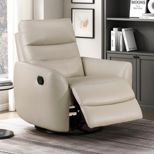 Cillian Leather Match Swivel Glider Reclining Chair