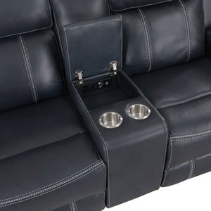 Manuel Breathable Faux Leather Manual Double Reclining Loveseat