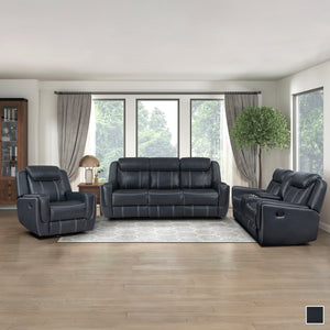 Manuel 3-Piece Breathable Faux Leather Manual Reclining Living Room Sofa Set