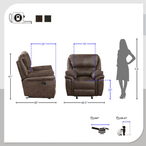 Regina 3-Piece Manual Reclining Living Room Sofa Set