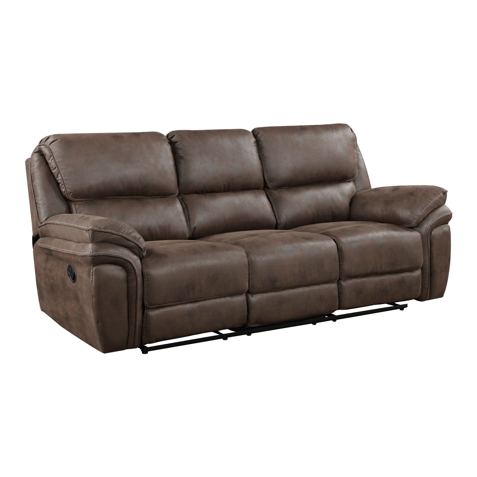 Regina Microfiber Manual Double Reclining Sofa