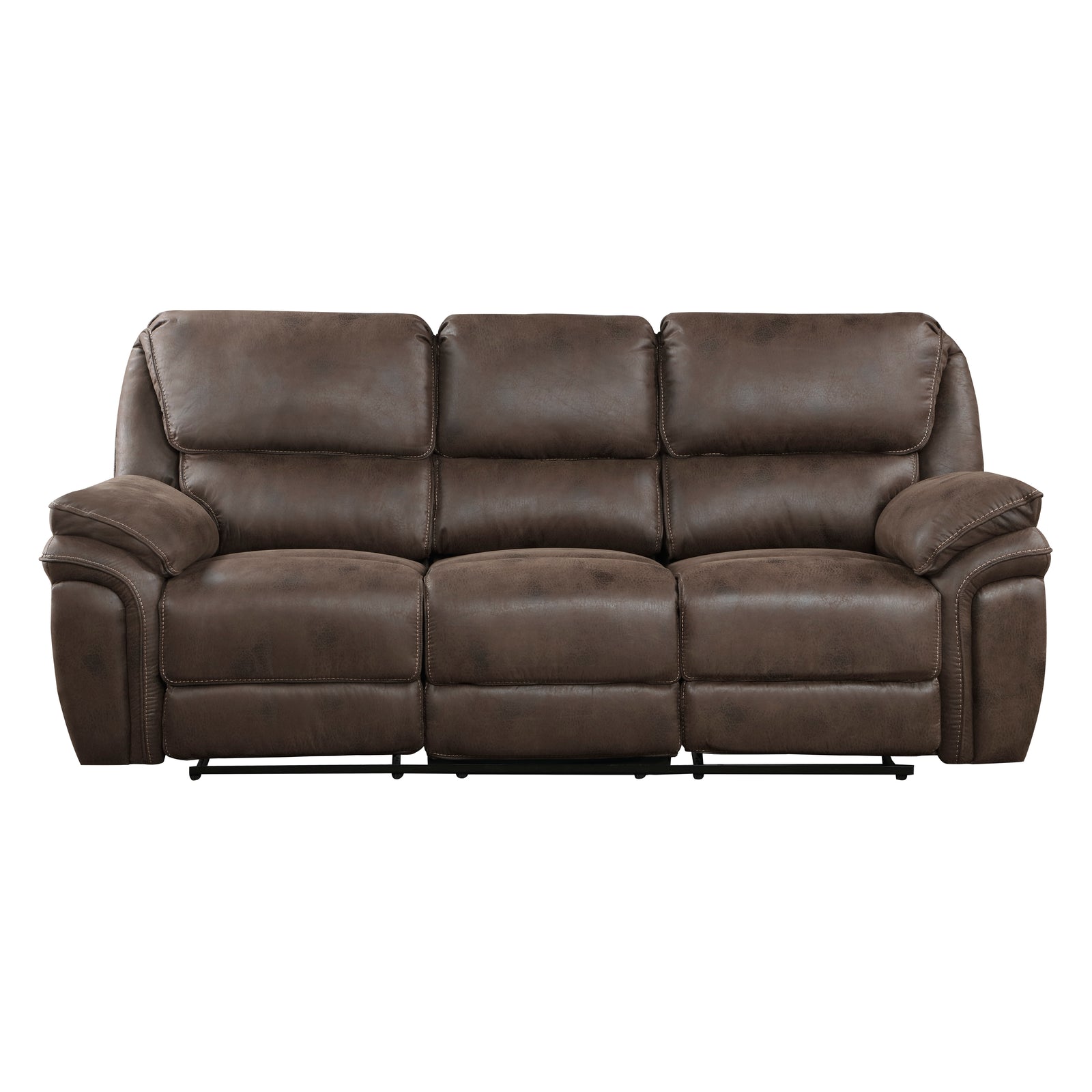Regina Microfiber Manual Double Reclining Sofa