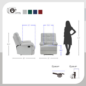 Adna Velvet Manual Reclining Chair