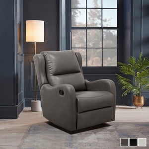 Linden Faux Leather Glider Manual Reclining Chair