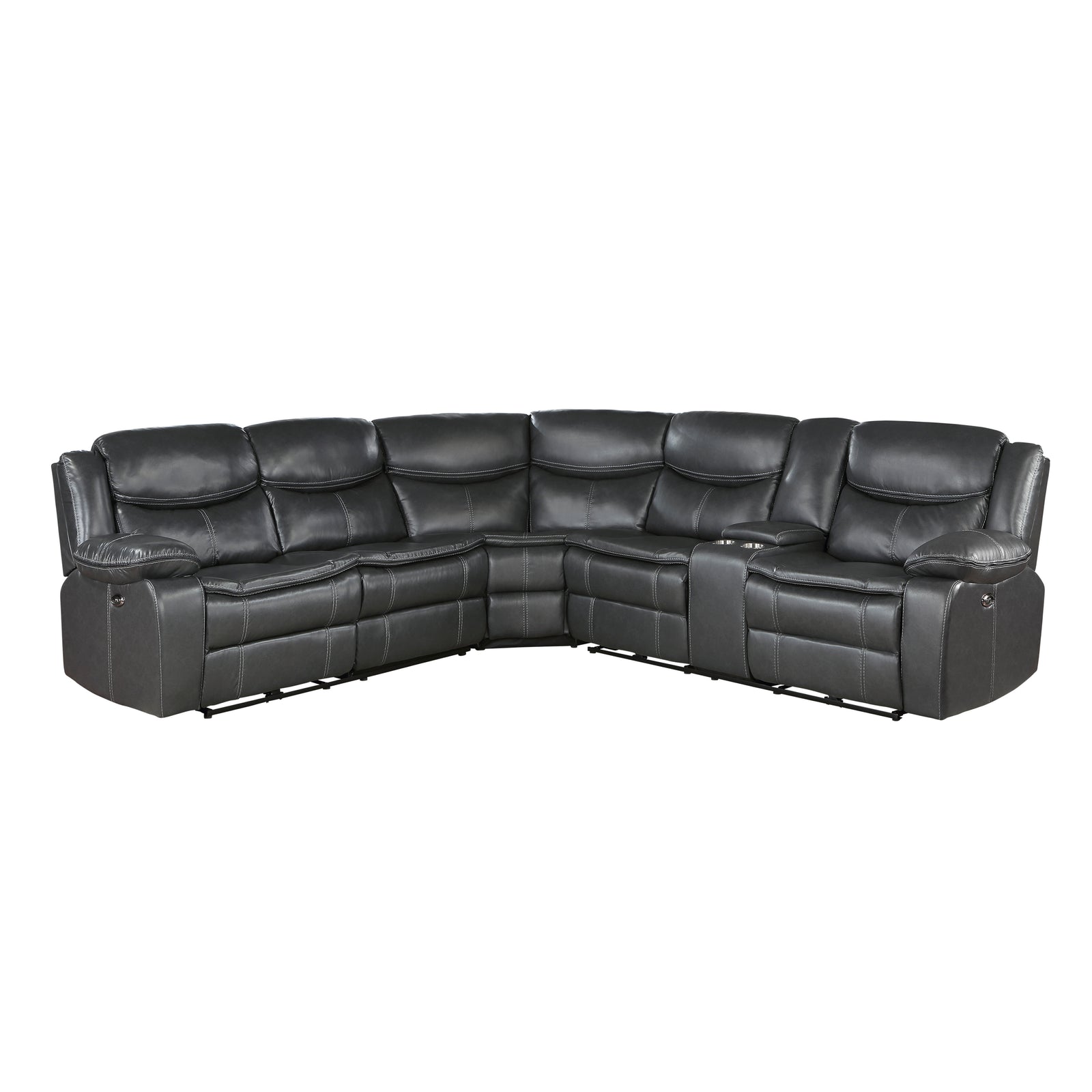 Harold Breathable Faux Leather Power Reclining Sectional Sofa