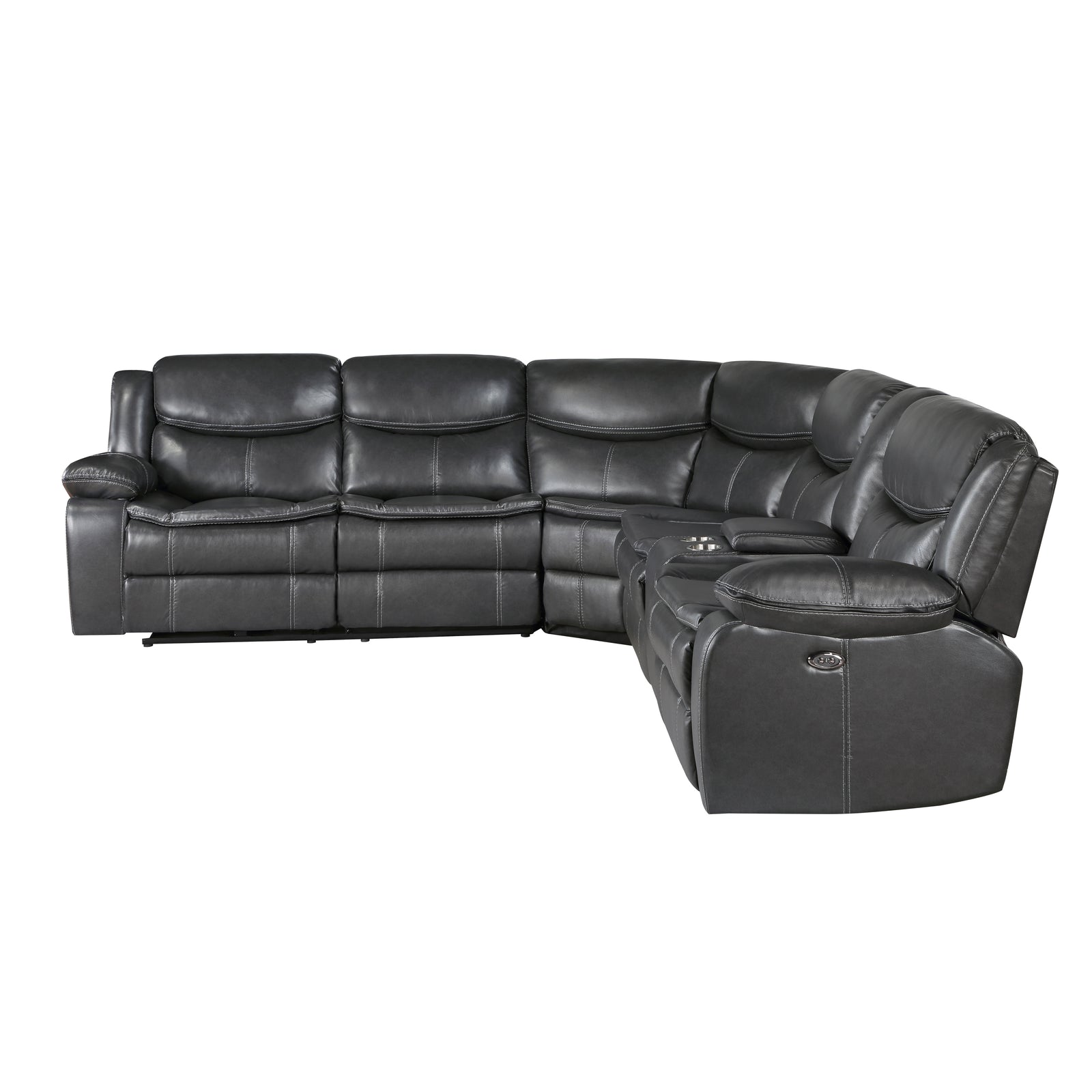Harold Breathable Faux Leather Power Reclining Sectional Sofa