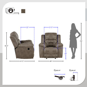 Alonzo 3-Piece Manual Reclining Living Room Sofa Set