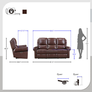 Catania Leather Match Power Double Reclining Sofa