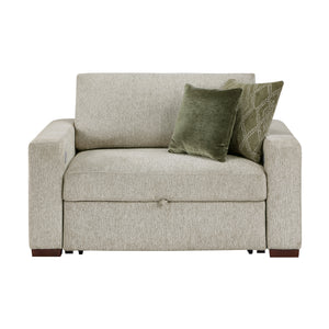 Vasselle Microfiber Convertible Chair and Half with Pull-out Bed, Click Motion Back, Two Arms with Shelves and Charging Ports