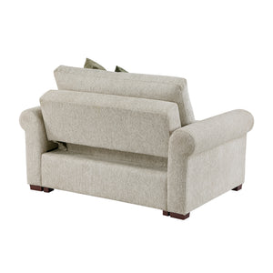 Vasselle Microfiber Convertible Chair and Half with Pull-out Bed, Click Motion Back and Two Roll Arms