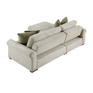 Vasselle Microfiber 2-Piece Sectional with Reversible Chaise, Pull-out Bed and Hidden Storage, Click Motion Back