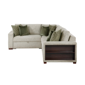 Vasselle Microfiber 3-Piece Sectional with Pull-out Bed and Click Motion Back