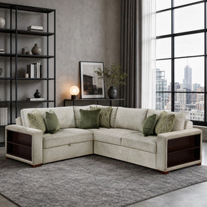 Vasselle Microfiber 3-Piece Sectional with Pull-out Bed and Click Motion Back