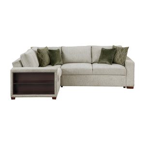 Vasselle Microfiber 3-Piece Sectional with Pull-out Bed and Click Motion Back
