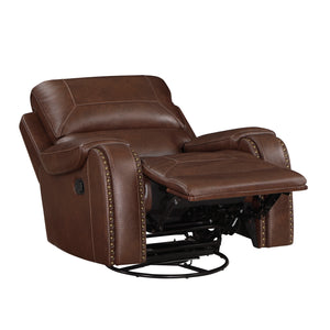Ashton Breathable Faux Leather Swivel Glider Reclining Chair