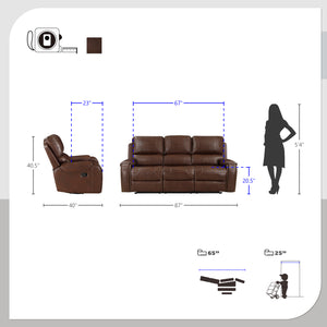 Ashton 2-Piece Manual Reclining Living Room Set