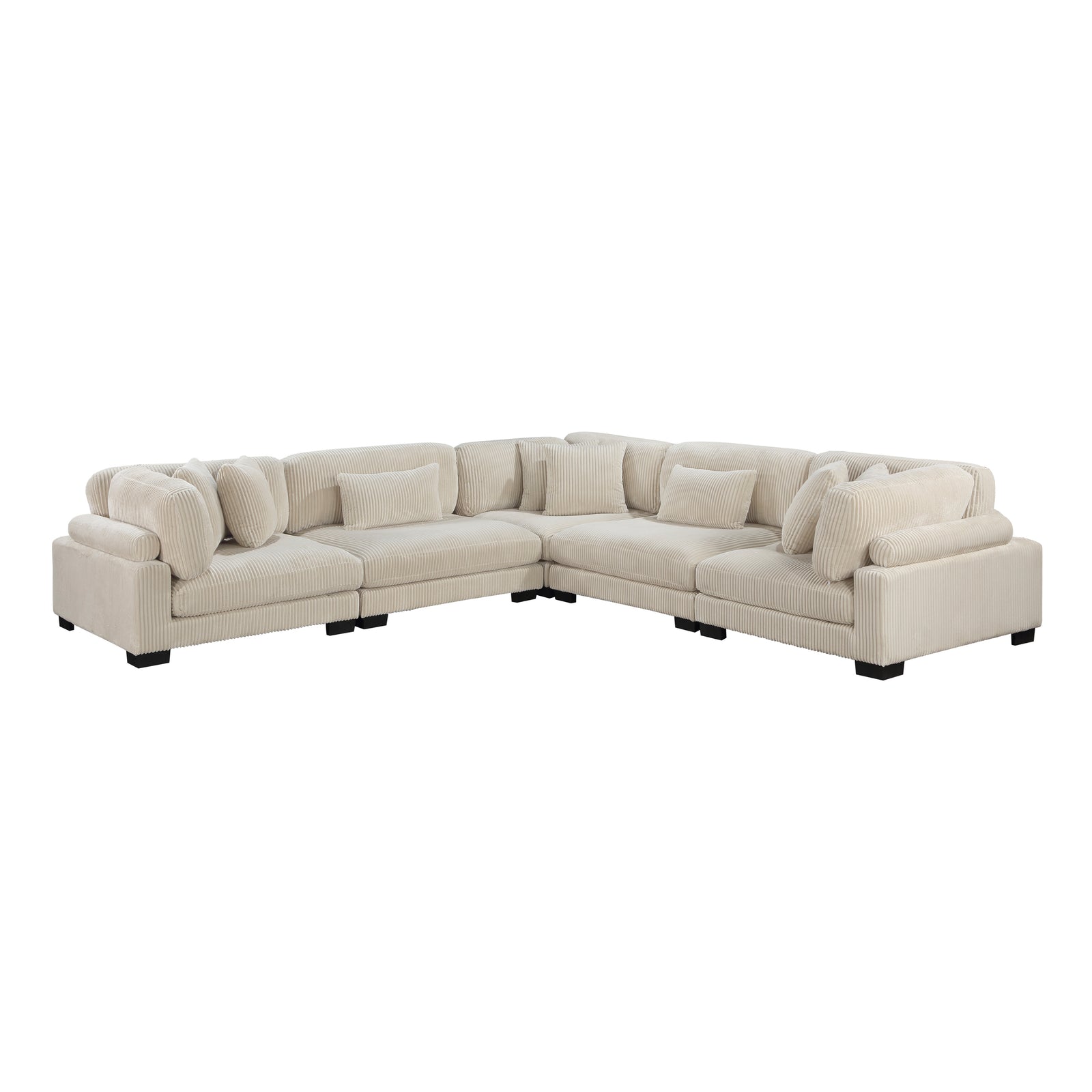 Braidy Corduroy 5-Piece Modular Sectional Sofa